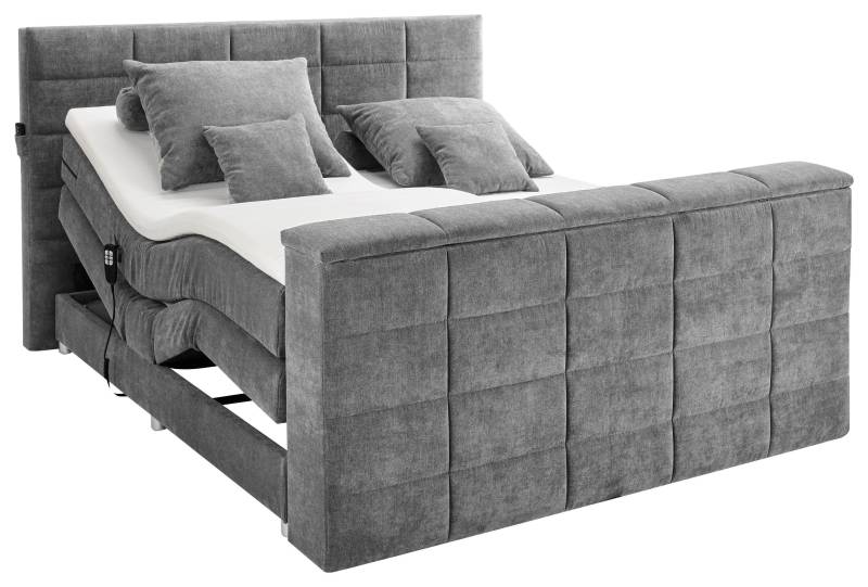 Boxspringbett Denver Grau ca. 180x200 cm mit Topper Boxspringbett Denver Grau ca. 180x200 cm mit Topper