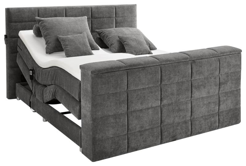 Boxspringbett Denver Grau ca. 180x200 cm mit Topper Boxspringbett Denver Grau ca. 180x200 cm mit Topper