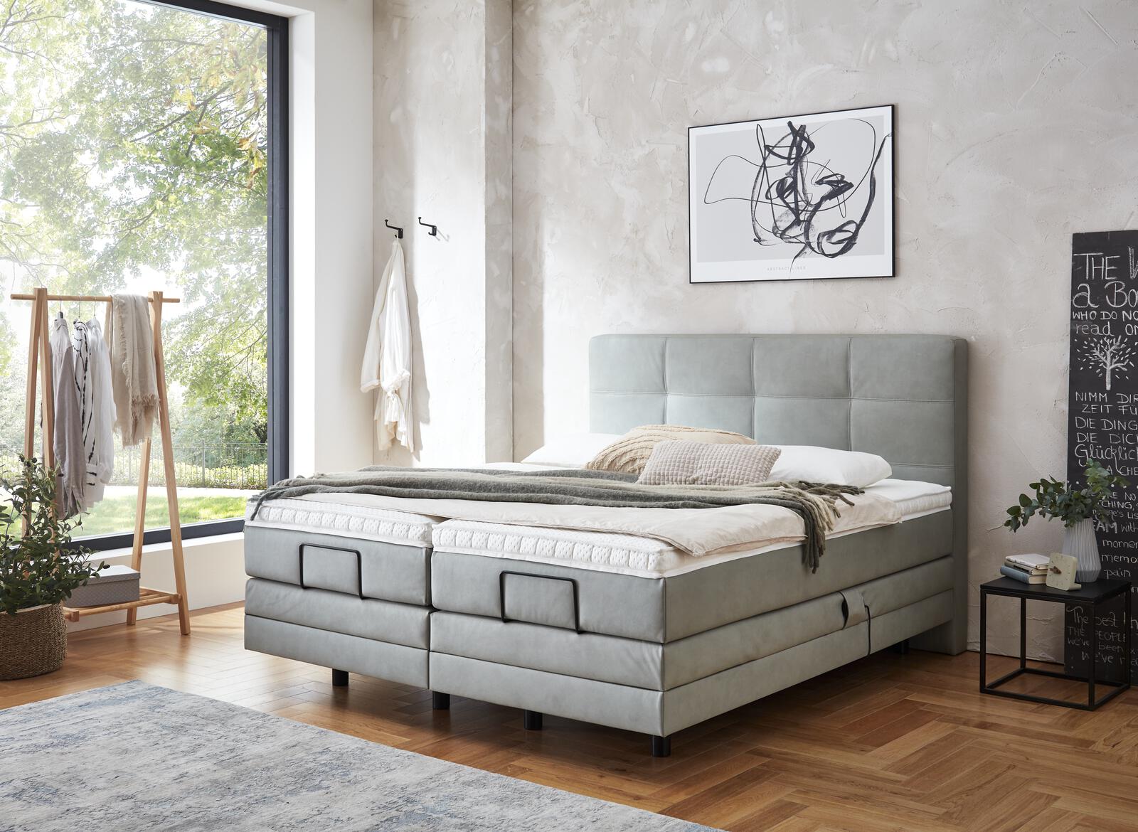 Boxspringbett Karat Comfort mit Motor ca. 180 x 200 cm in Stoff Gavin Boxspringbett Karat Comfort mit Motor ca. 180 x 200 cm in Stoff Gavin