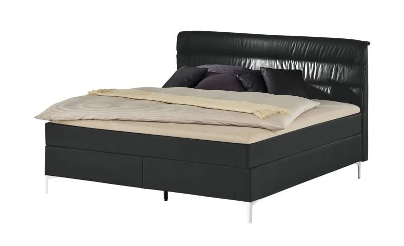 Boxspringbett  Lina ¦ schwarz ¦ Maße (cm): B: 148 H: 122 Betten > Einzelbetten - Höffner
