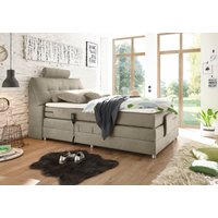 ED EXCITING DESIGN Boxspringbett "Palermo", inkl. Motor, Topper, Kopfstütze und Stauraum im Kopfteil von Ed Exciting Design