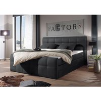 Boxspringbett mit Bettkasten 180x200 cm SACRAMENTO-09 Hotelbett in Schwarz, 4 cm Komfort T25 Schaum-Topper