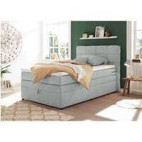 Boxspringbett 120x200 cm Jugendbett mit Bettkasten TEREZIN-09 Hotelbett in Uran silver