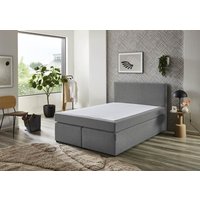 Boxspringbett ca. 140x200 cm Bezug silber Bonellfederkern