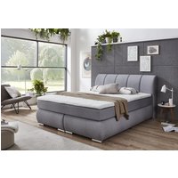 Boxspringbett ca. 180x200 cm mit Topper H2/H3 wendbar grau