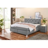Boxspringbett  grau Flachgewebe Liegefläche B/L: ca. 180x200 cm von XXXL