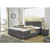 Boxspringbett  grau Microfaser Liegefläche B/L: ca. 160x200 cm Boxspringbett  grau Microfaser Liegefläche B/L: ca. 160x200 cm
