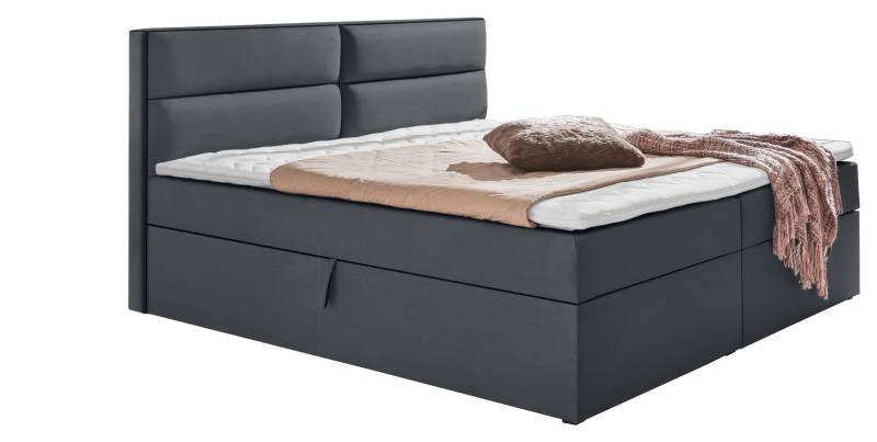 Boxspringbett in Graphitfarbe ca. 180x200 cm inkl. Topper