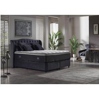 Boxspringbett 180x200 mit Bettkasten Grau INDIGO