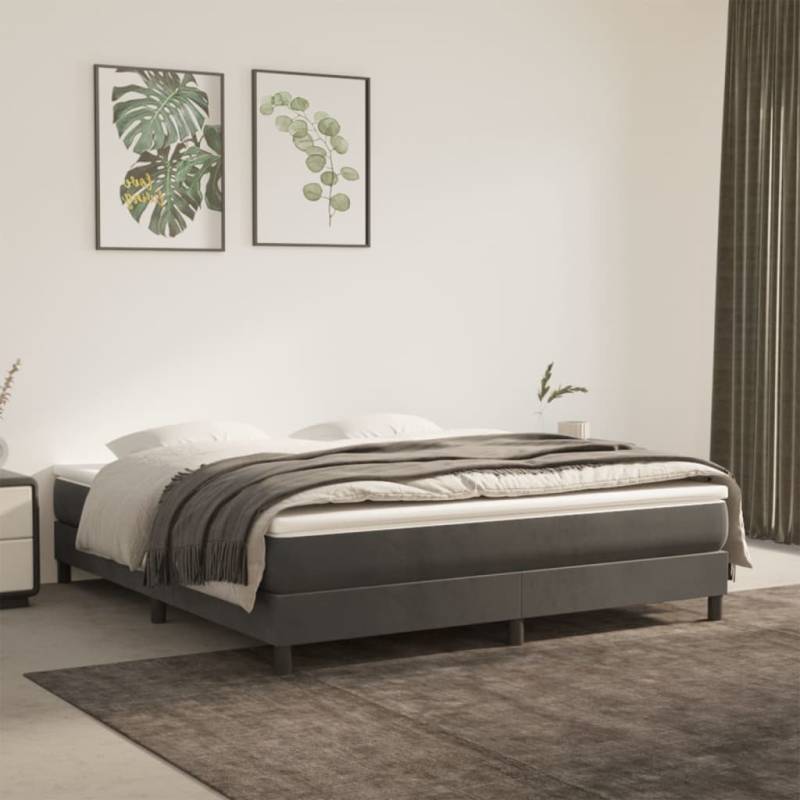 Boxspringbett mit Matratze Dunkelgrau 160x200 cm Samt Hellgrau 180 x 200 cm 25 cm