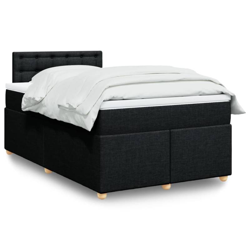 Boxspringbett mit Matratze Schwarz 120x190 cm Stoff Dunkelgrau 140 x 200 cm Schlichtes Design