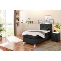 Boxspringbett  schwarz Flachgewebe Liegefläche B/L: ca. 90x200 cm von XXXL