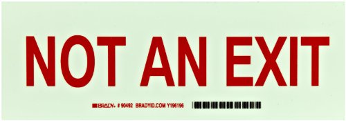 Brady 90492 Height B-324 Schild mit Aufschrift "Not An Exit", leuchtet im Dunkeln, selbstklebend, Polyester, Grün auf Rot, Legende "Not An Exit", 25,4 x 8,9 cm Brady 90492 Height B-324 Schild mit Aufschrift "Not An Exit", leuchtet im Dunkeln, selbstklebend, Polyester, Grün auf Rot, Legende "Not An Exit", 25,4 x 8,9 cm von Brady