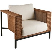 Gartensessel Shell mit Kissen, Teddy Beige