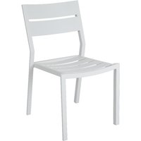 Gartenstuhl Delia von Brafab aus Aluminium, modern, stapelbar, Weiß, pflegeleicht
