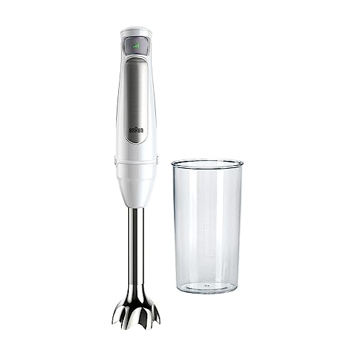 Braun Household Hogar MultiQuick 7 Armmixer, Spritzschutz-Technologie, spülmaschinenfest, BPA-freier Kunststoffbecher, MQ7000, 1000 W, Weiß von Braun Household