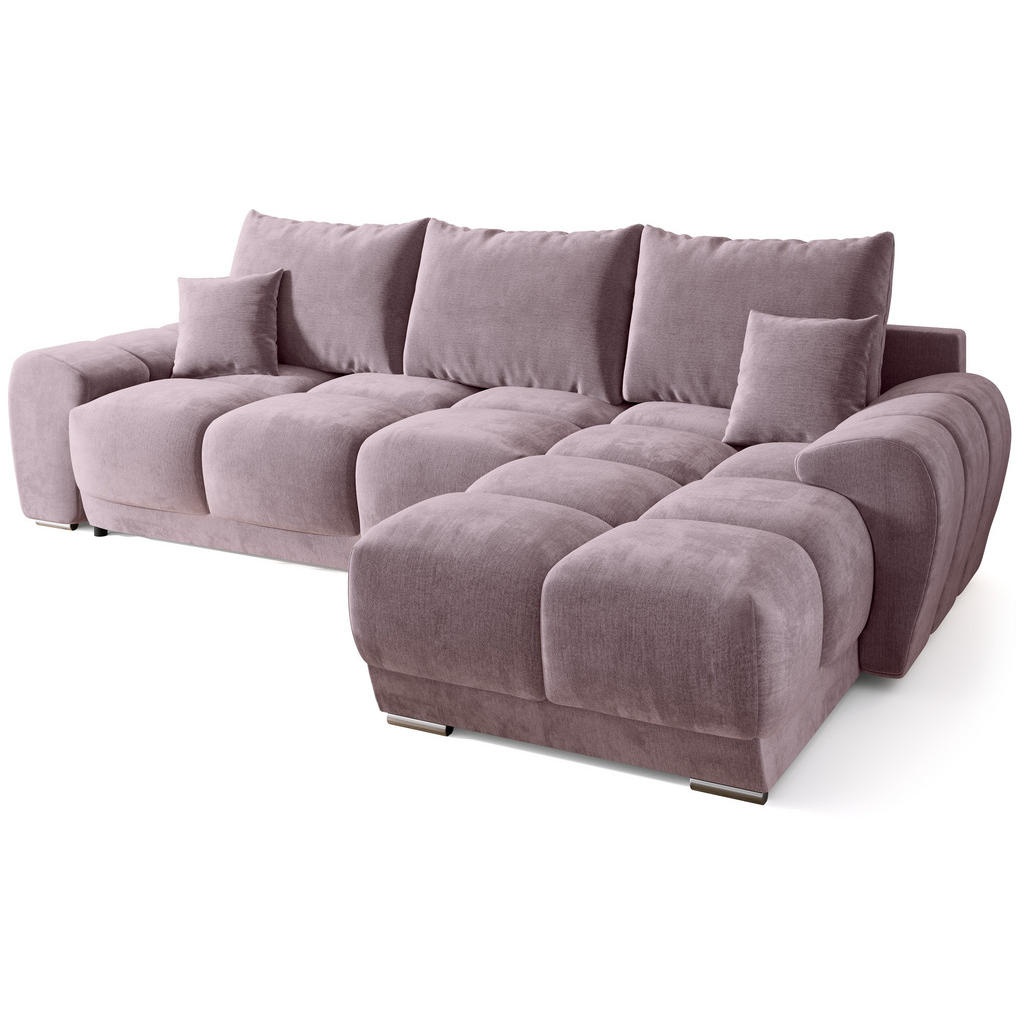 Bromarkt Ecksofa, Rosa, Textil, 3-Sitzer, L-Form,L-Form, 290x180 cm, Wohnzimmer, Sofas & Couches, Wohnlandschaften, Ecksofas von Bromarkt