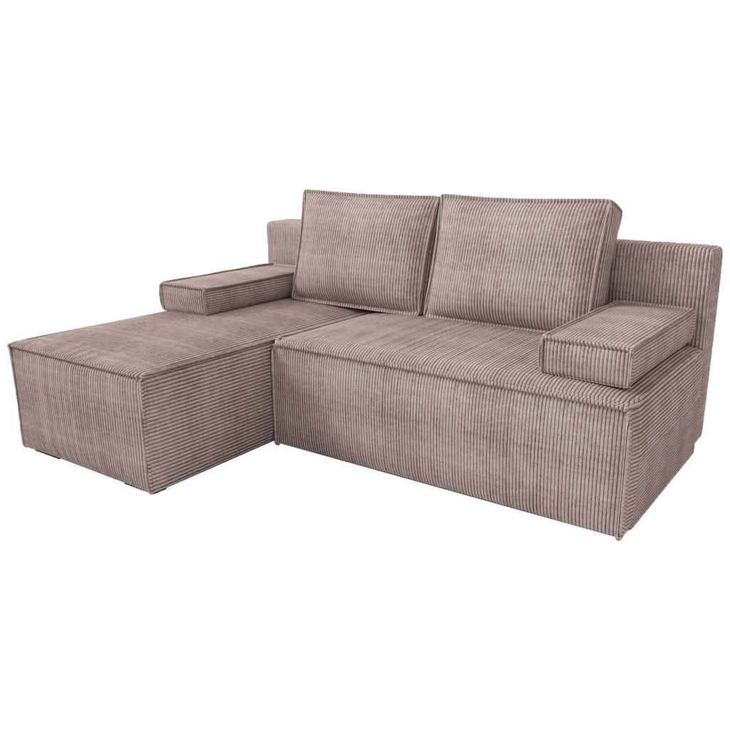 Bromarkt Ecksofa, Rosa, Textil, 3-Sitzer, Ottomane links, seitenverkehrt montierbar, L-Form,L-Form, 200x141 cm, Wohnzimmer, Sofas & Couches, Wohnlandschaften, Ecksofas von Bromarkt