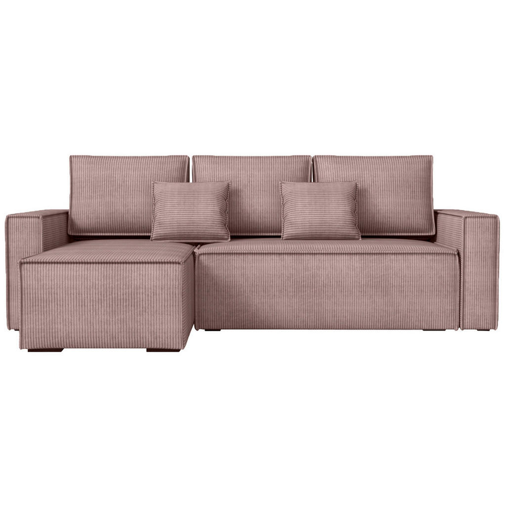 Bromarkt Ecksofa, Rosa, Textil, 3-Sitzer, Ottomane links, seitenverkehrt montierbar, L-Form,L-Form, 238x141 cm, Wohnzimmer, Sofas & Couches, Wohnlandschaften, Ecksofas von Bromarkt