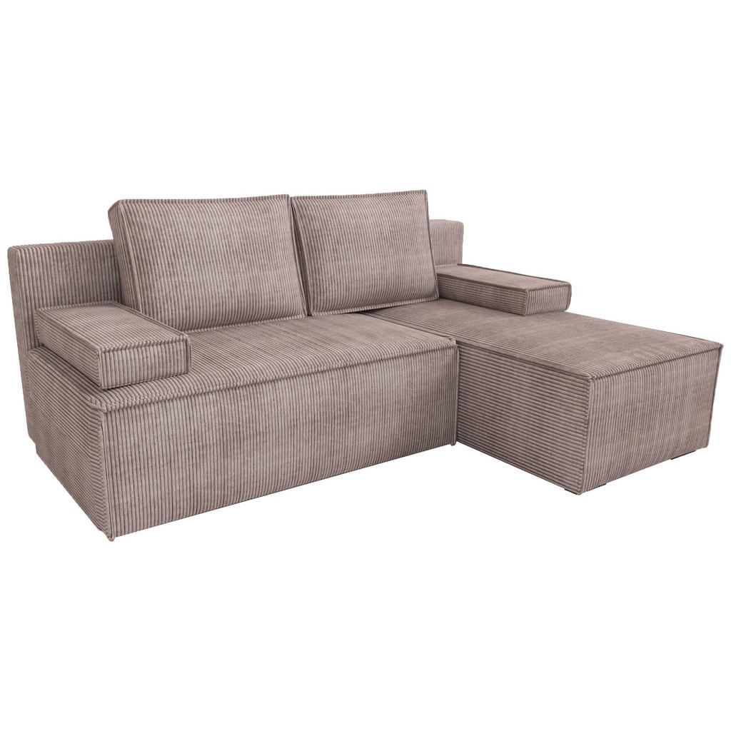 Bromarkt Ecksofa, Rosa, Textil, 3-Sitzer, Ottomane rechts, seitenverkehrt montierbar, L-Form,L-Form, 200x141 cm, Wohnzimmer, Sofas & Couches, Wohnlandschaften, Ecksofas von Bromarkt
