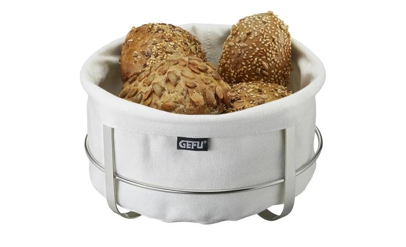 Gefu Brotkorb  BRUNCH ¦ weiß ¦ Textil,Edelstahl ¦ Maße (cm): H: 11,5  Ø: 22.0 Küchenzubehör & Helfer > Brotkörbe - Möbel Kraft