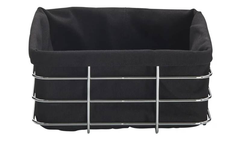 KHG Brotkorb   ¦ schwarz ¦ Edelstahl,Textil ¦ Maße (cm): B: 23 H: 21,5 T: 11.0  Ø: 24.0 Küchenzubehör & Helfer > Brotkörbe - Möbel Kraft