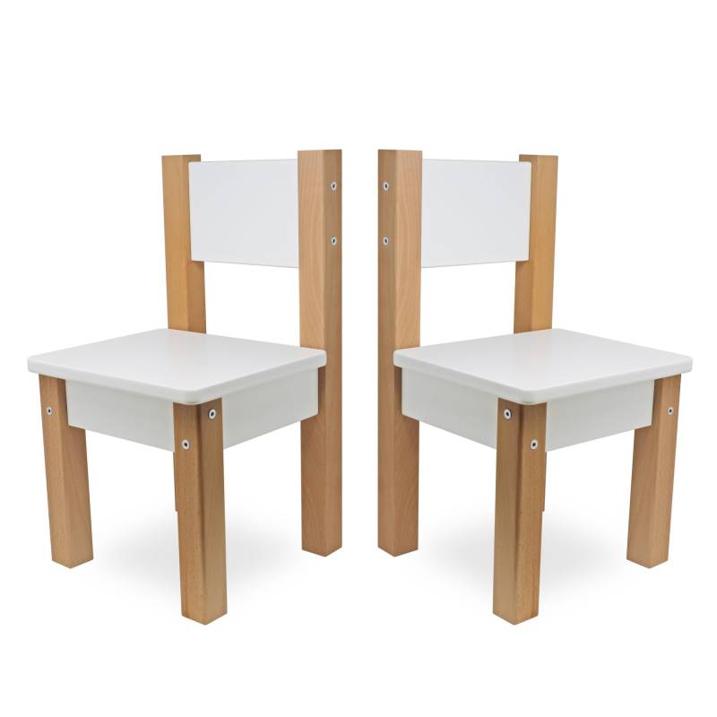 Bubema Lino - Kinderstuhl natur/weiß, 2er-Set