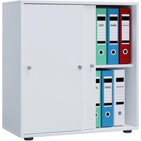 Büroschrank Lona L mit Schiebetüren weiß B/H/T: ca. 70x74x37 cm von VCM Möbel