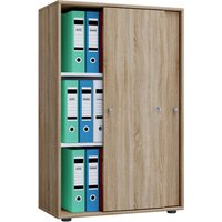 Büroschrank Lona XL mit Schiebetüren Eiche Sonoma Nachbildung weiß B/H/T: ca. 70x110x37 cm von VCM Möbel