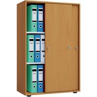 Büroschrank Lona XL mit Schiebetüren buche weiß B/H/T: ca. 70x110x37 cm von VCM Möbel