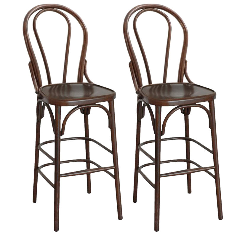 Bugholz Barhocker Holz mit Lehne Wien 6016 (2er-Set)