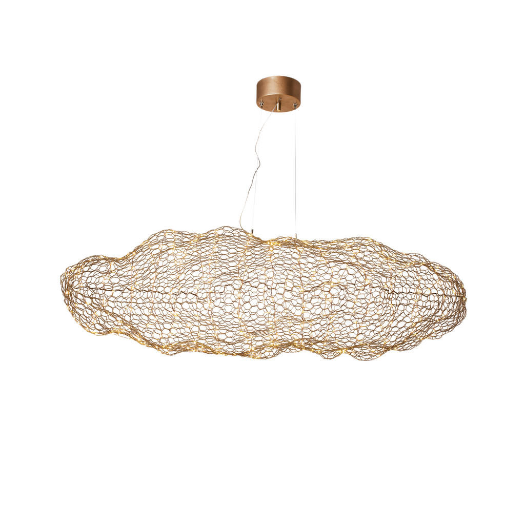 By Rydéns Led-Hängeleuchte Hayden, Gold, Metall, 40x147x76 cm, höhenverstellbar, Lampen & Leuchten, Innenbeleuchtung, Hängelampen von By Rydéns