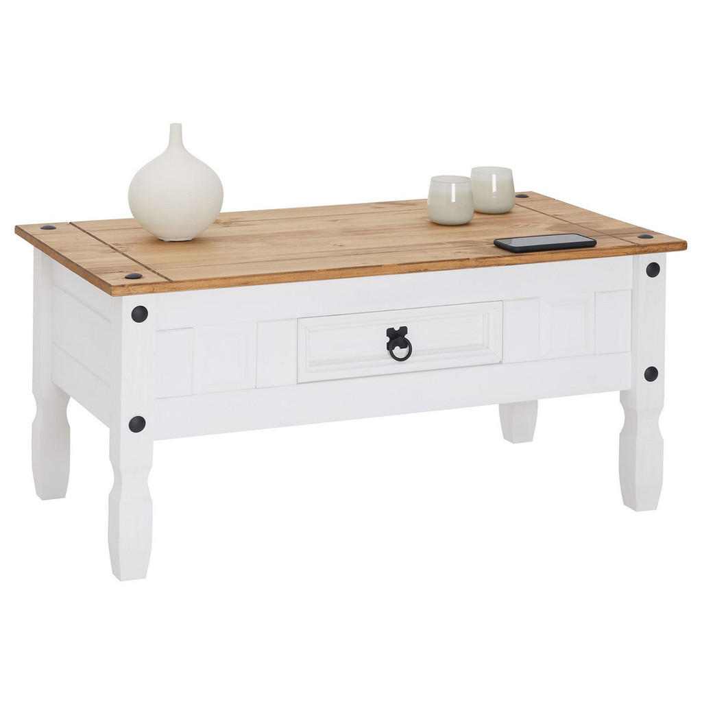 CARO-Möbel COUCHTISCH Weiß, Braun