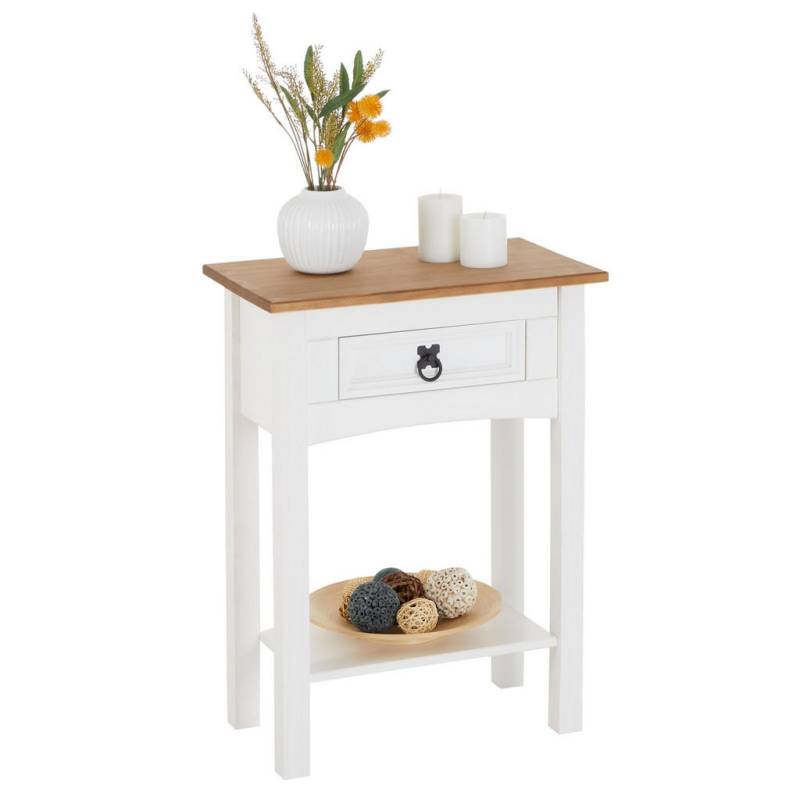 CARO-Möbel KONSOLENTISCH Weiß, Braun