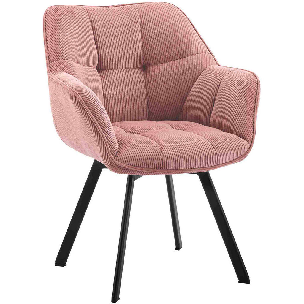 CLP Armlehnenstuhl, Rosa, Textil, 60x81x59 cm, Esszimmer, Stühle, Esszimmerstühle, Armlehnenstühle von CLP