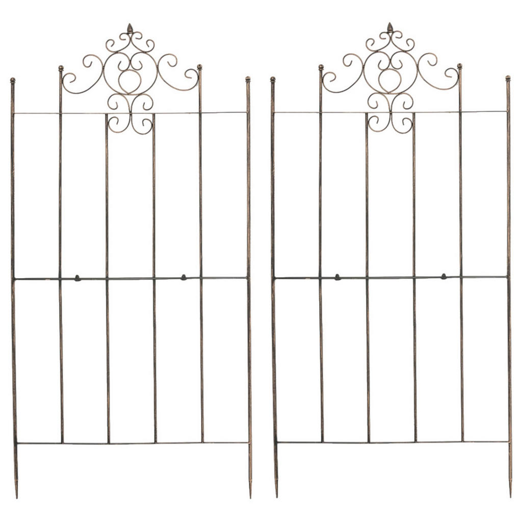 CLP Rankgitter, Bronze, Metall, 85.5x170x2 cm, Gartenzubehör, Gartendeko von CLP