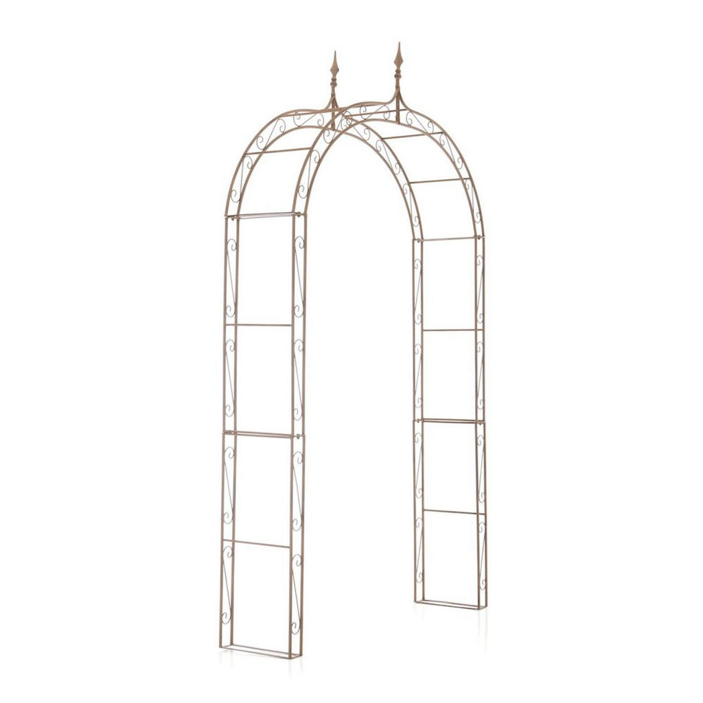CLP Rosenbogen, Braun, Metall, 147x264x37 cm, Gartenzubehör, Gartendeko von CLP