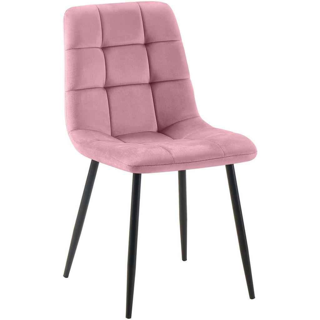 CLP Stuhl, Rosa, Textil, 45x84x55 cm, Esszimmer, Stühle, Esszimmerstühle, Vierfußstühle von CLP