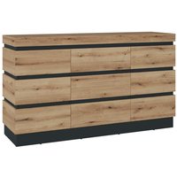 CORTE CORK01 Sideboard 3Türen 1Schublade Kosmos grau/Coast Evoke Eiche   von Wojcik