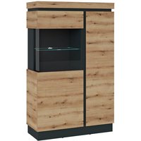 CORTE CORV01L Vitrine 2Türen Kosmos grau/Coast Evoke Eiche von Wojcik CORTE CORV01L Vitrine 2Türen Kosmos grau/Coast Evoke Eiche von Wojcik
