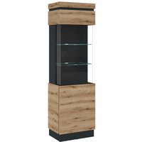 CORTE CORV02L Vitrine 1Tür Kosmos grau/Coast Evoke Eiche   von Wojcik