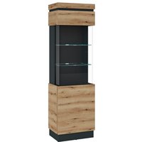 CORTE CORV02R Vitrine 1Tür Kosmos grau/Coast Evoke Eiche  von Wojcik