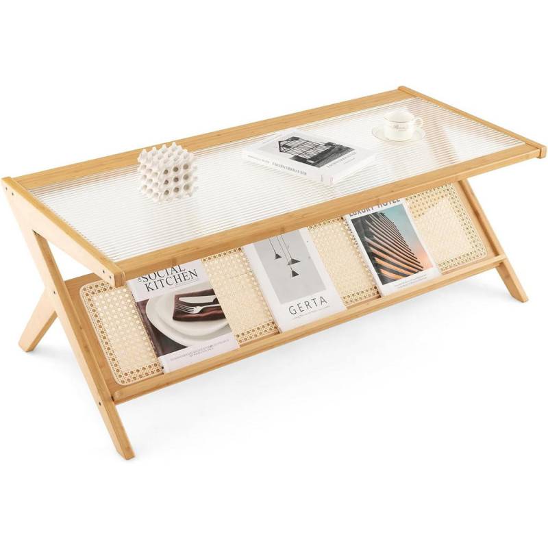 COSTWAY COUCHTISCH Natur