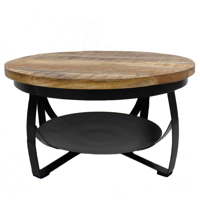 Couchtisch Ocala Ø 70 cm Holz/Schwarz