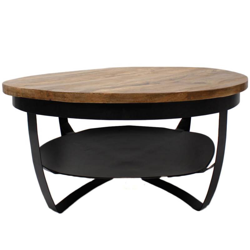 Couchtisch Ocala Ø ca. 90 cm Holz/Schwarz