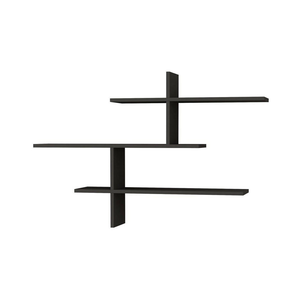 Calicosy Wandregal, Anthrazit, Holzwerkstoff, 22x80.5x123 cm, Wohnzimmer, Regale, Wandregale Calicosy Wandregal, Anthrazit, Holzwerkstoff, 22x80.5x123 cm, Wohnzimmer, Regale, Wandregale von Calicosy