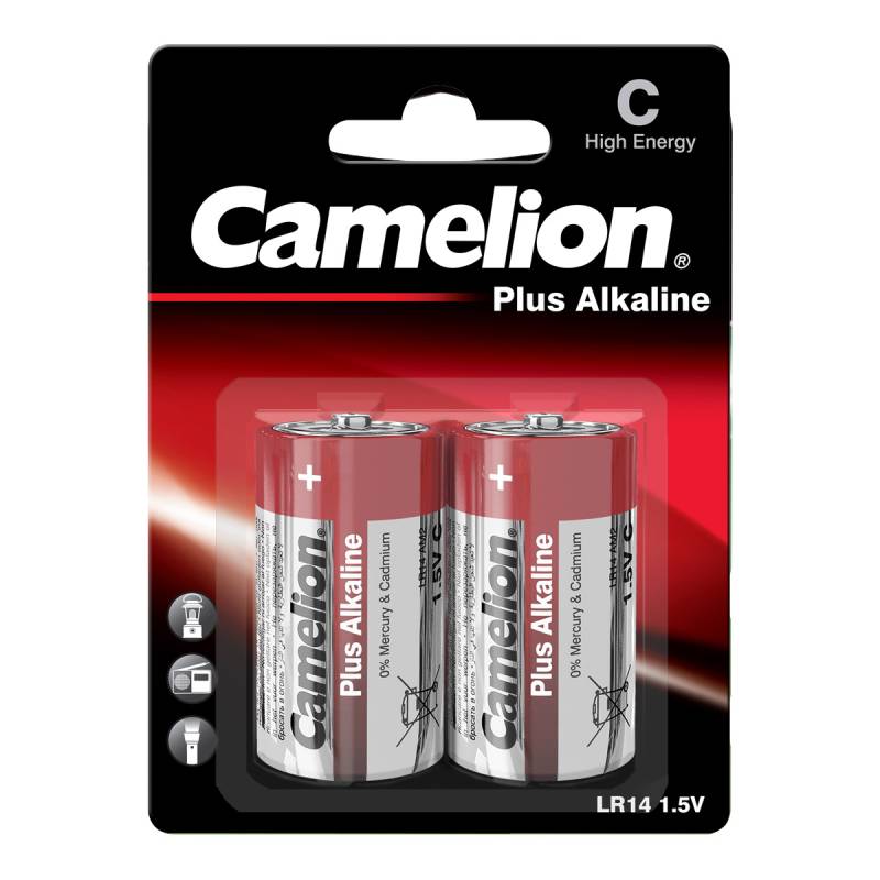 Camelion Batterie Baby C - 2 Stück - Typ: LR14 - 1,5V - Plus Alkaline - High Energy von Camelion