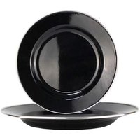 Camping-Teller MICHELINO Set 1 Stück 2-tlg. ca. 25 x 3 cm Schwarz