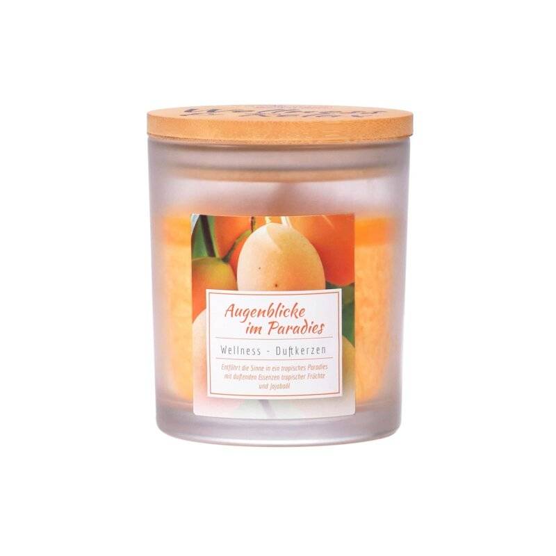 Candle Factory - Wellness-Duftkerze mit Bambusdeckel - Augenblicke im Paradies