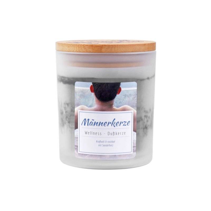 Candle Factory - Wellness-Duftkerze mit Bambusdeckel - Männerkerze